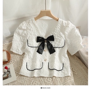 Emma Top - Áo crop nơ nữ tính, 2 màu đen trắng