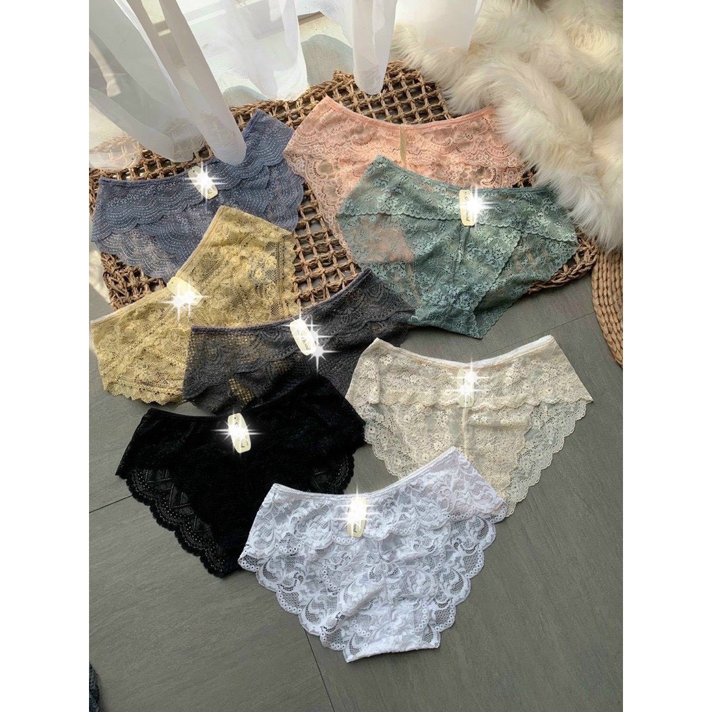 Quần Lót Nữ Ren thiết kế ren xuyên thấu siêu gợi cảm sexy quyến rũ QL8423 (bầu bí nhỏ bon chen)