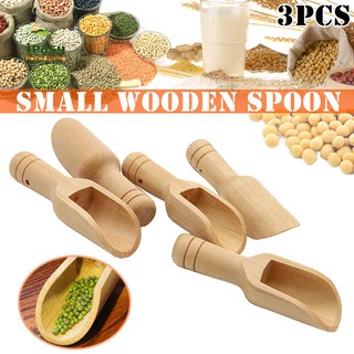 Bộ 3 muỗng gỗ mini dùng uống cà phê , đường , đường