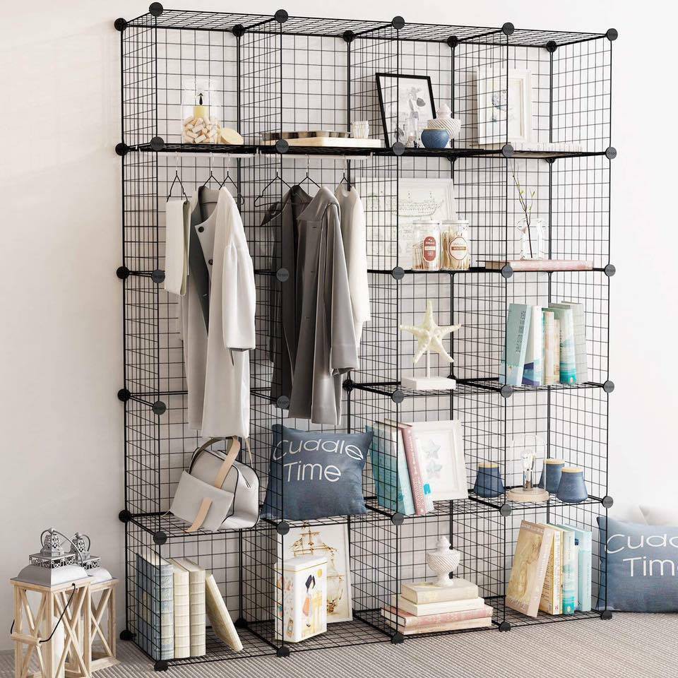 Tấm lưới sắt thép lắp ghép đa năng (đen hoặc trắng)- tặng chốt