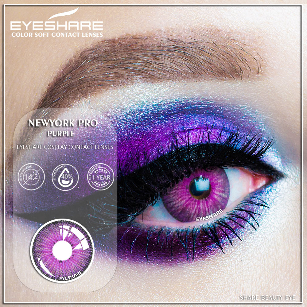 Cặp kính áp tròng EYESHARE New York nhiều màu sắc tùy chọn độc đáo dành cho hóa trang