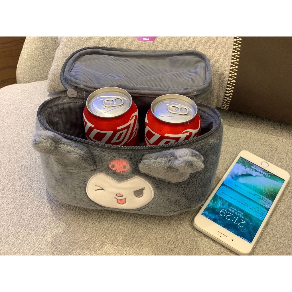 Túi đựng mỹ phẩm/ bút chì họa tiết Kuromi hoạt hình dễ thương có khóa kéo tiện dụng