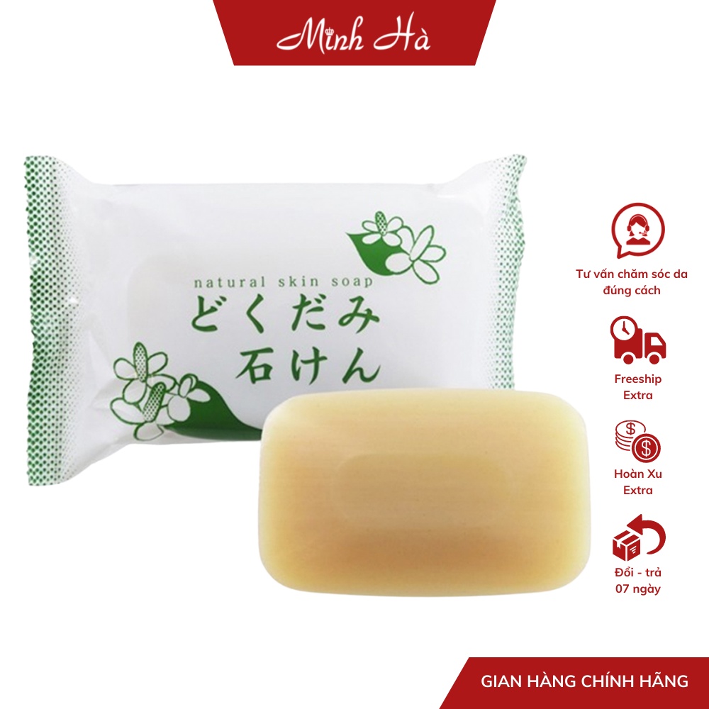 Xà phòng Chinoshio Natural Skin Soap 130g cho mặt &amp; toàn thân chiết xuất diếp cá