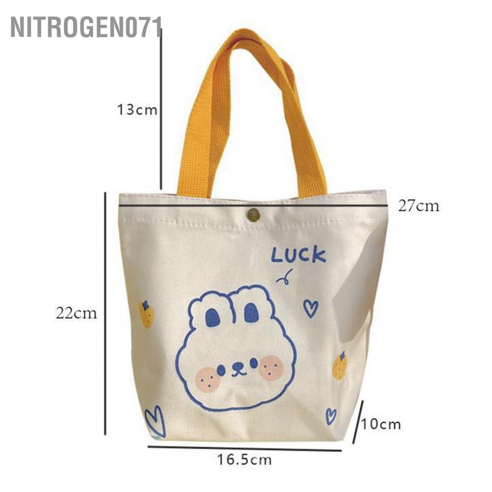 Nitrogen071 Tote Bag Canvas One Shoulder Portable Large Capacity for Shopping Cute Cartoon Student Gift