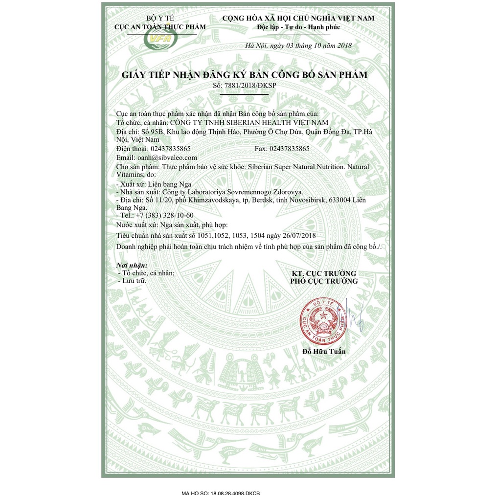 [ CHÍNH HÃNG ] - Super Natural Nutrition Siberian, Giúp bổ sung vitamin và khoáng chất, tăng cường sức khỏe - Hộp 30 túi