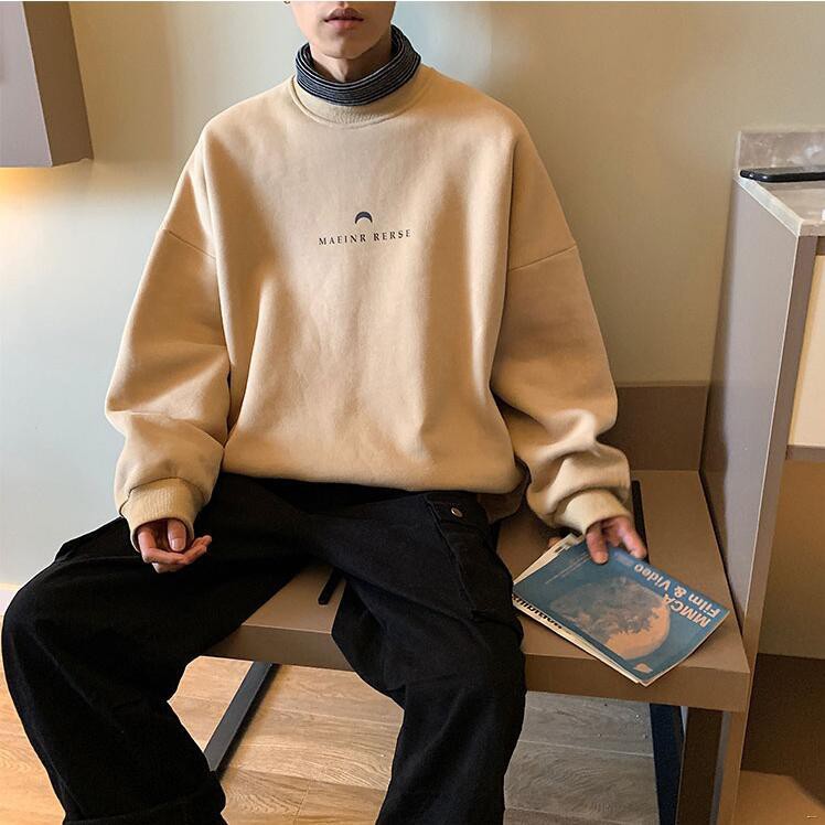 Áo sweater cổ tròn nhiều hoạ tiết phong cách Hàn Quốc cho nam