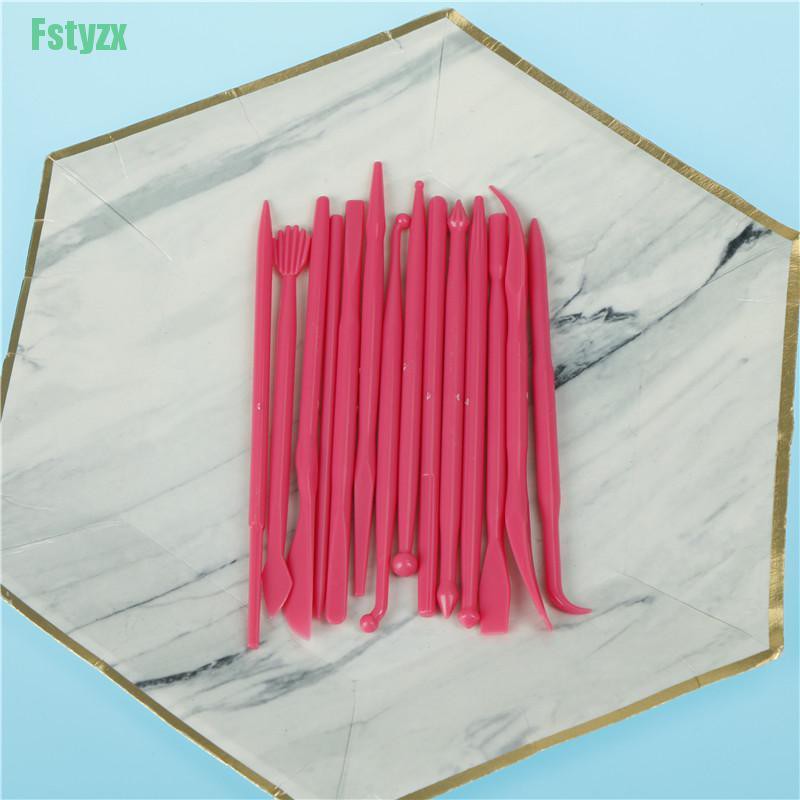 fstyzx Cake Carved 14pcs Fondant Cake Sugar Flower Sculpture Group Shaping Baking Tool