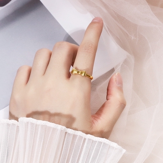 Nhẫn Đeo Tay Kim Loại Hình Nơ Đính Đá Xinh Xắn Cho Nữ