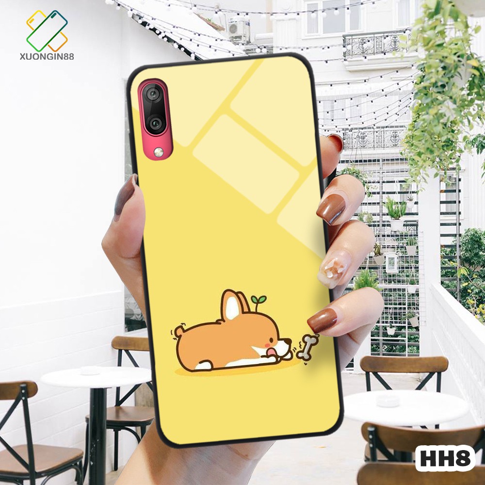 Ốp lưng Huawei Y7 Pro 2019 kính cường lực hoạt hình cưng xỉu