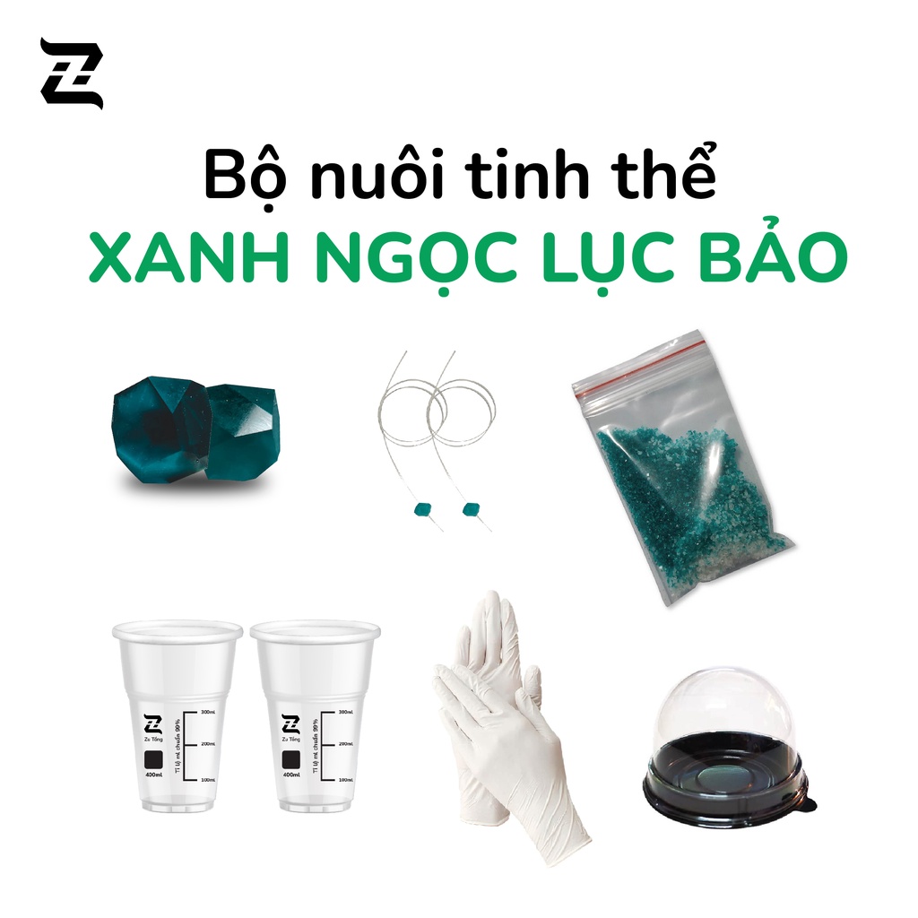 Bộ nuôi tinh thể xanh ngọc lục bảo (NH4)2Ni(SO4)2 kèm mầm