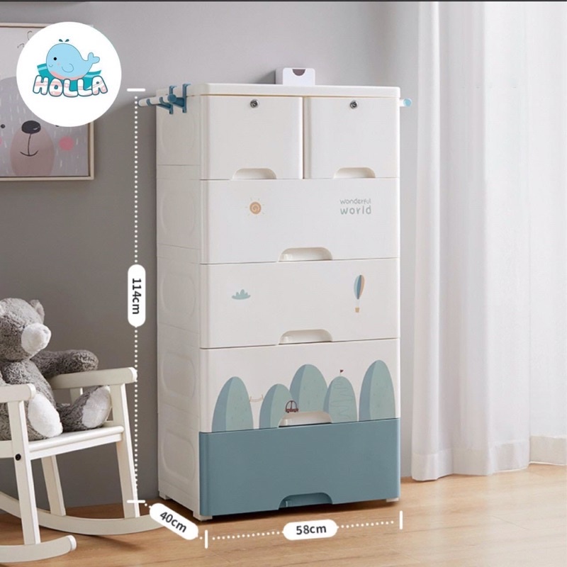 Tủ nhựa 5 tầng Holla có ngăn kéo, Suzy baby