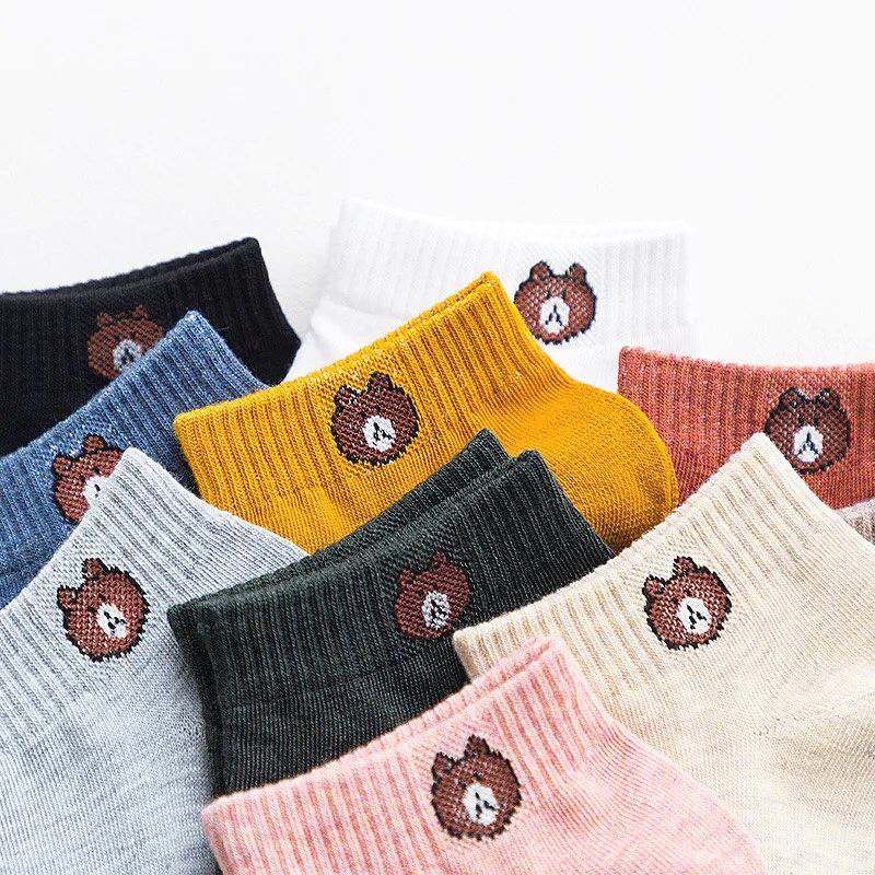 Set Tất Vớ Gấu Brown 10 Đôi Kèm Bao Đựng Dễ Thương