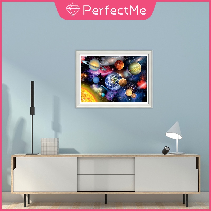 Bộ tranh đính đá 5D họa tiết vũ trụ độc đáo kích thước 30x40 DIY dùng trang trí