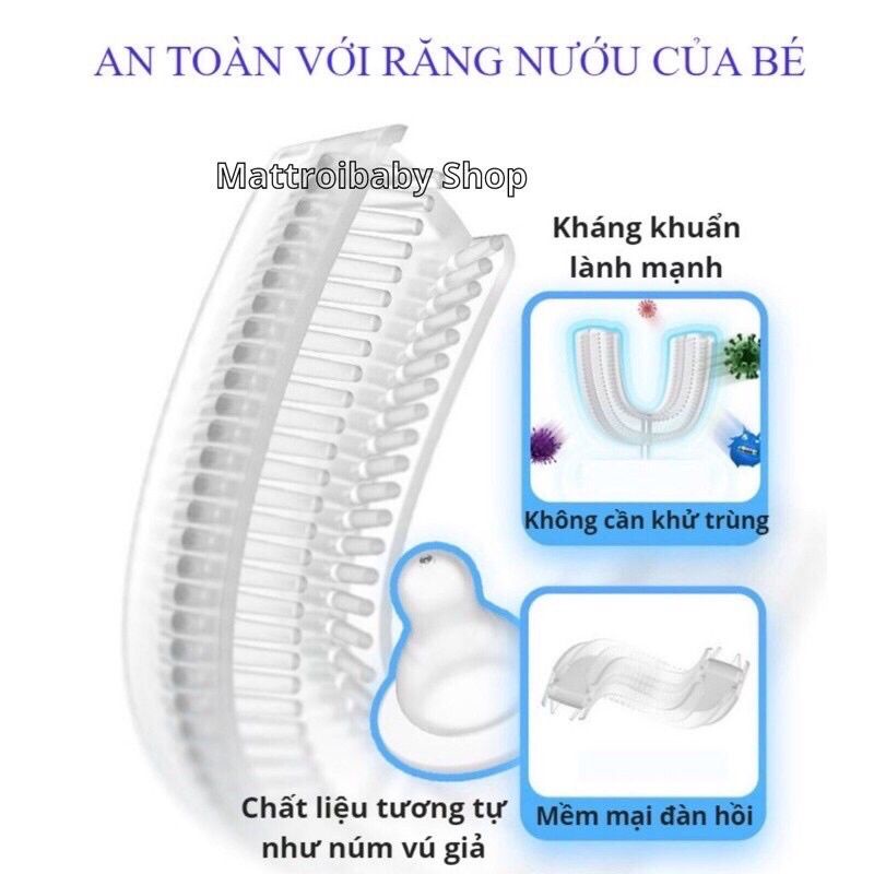 Bàn Chải Đáng Răng Chữ U Cho Bé Chất Liệu Silicon An Toàn Cho Bé
