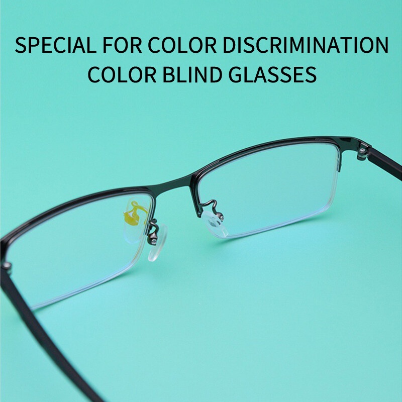Kính Không Màu PTQ Gọng Trong Suốt Chỉnh Sửa Hiệu Quả Nhìn Thấy Tròng Màu Đỏ Xanh Lam Mới