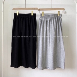 Chân Váy Thun Trơn Xẻ Sau Dáng Basic Freesize