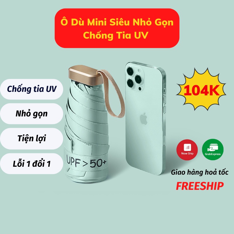 Dù Gấp Gọn Ô Che Mưa Nắng Chống Tia Uv Chống Thấm Nước Cao Cấp Sun.z