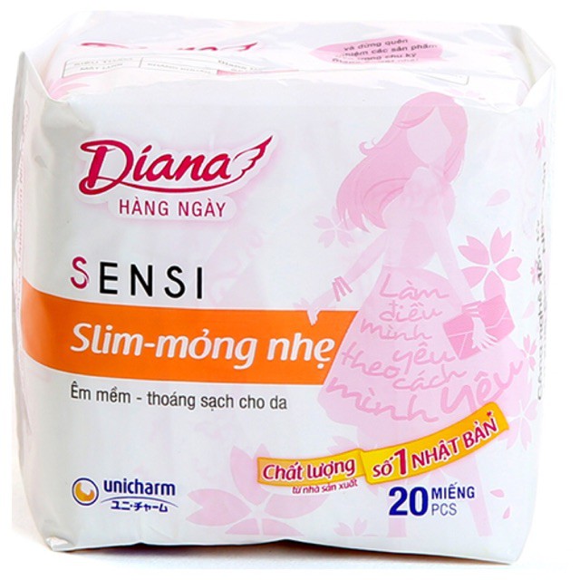 BĂNG VỆ SINH HÀNG NGÀY DIANA SENSI COMPACT 20 MIẾNG