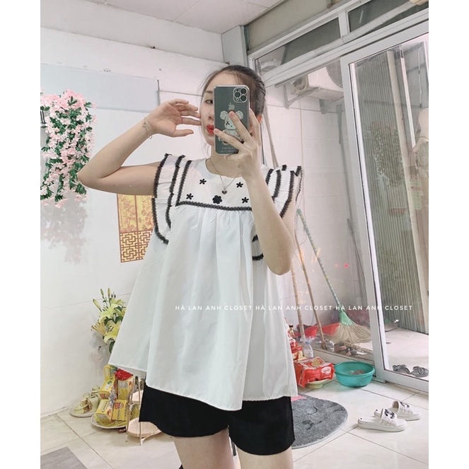 Áo bầu tay bèo mẫu mới 2022 cực xinh - cực dễ phối đồ với -2 màu nổi bật