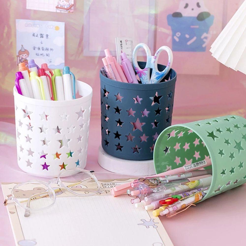 Giá Đỡ Bút / Cọ Trang Điểm Bằng Nhựa Thiết Kế Đục Lỗ Tiện Dụng