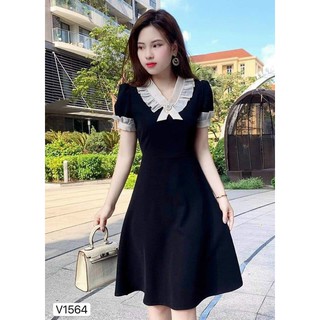 Đầm xòe cổ tim phối ren phong cách thanh lịch quyến rũ