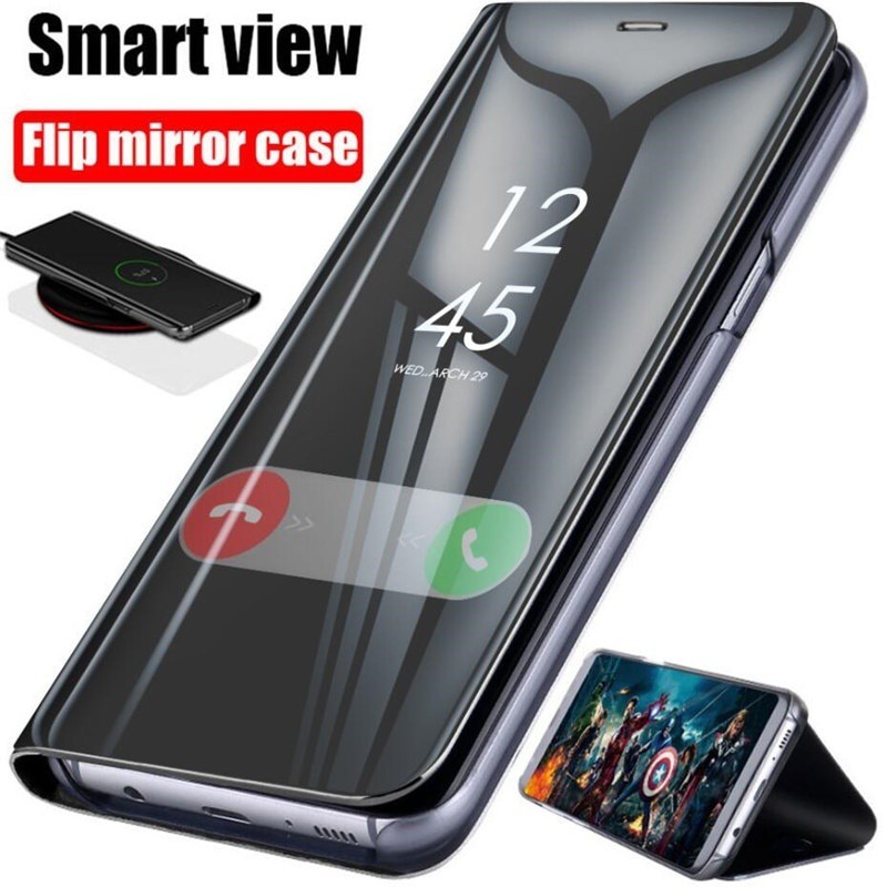 Ốp điện thoại mặt gương có thể làm giá đỡ điện thoại cho OPPO F1S A71 Realme C1 2 Pro F9 F7 F5