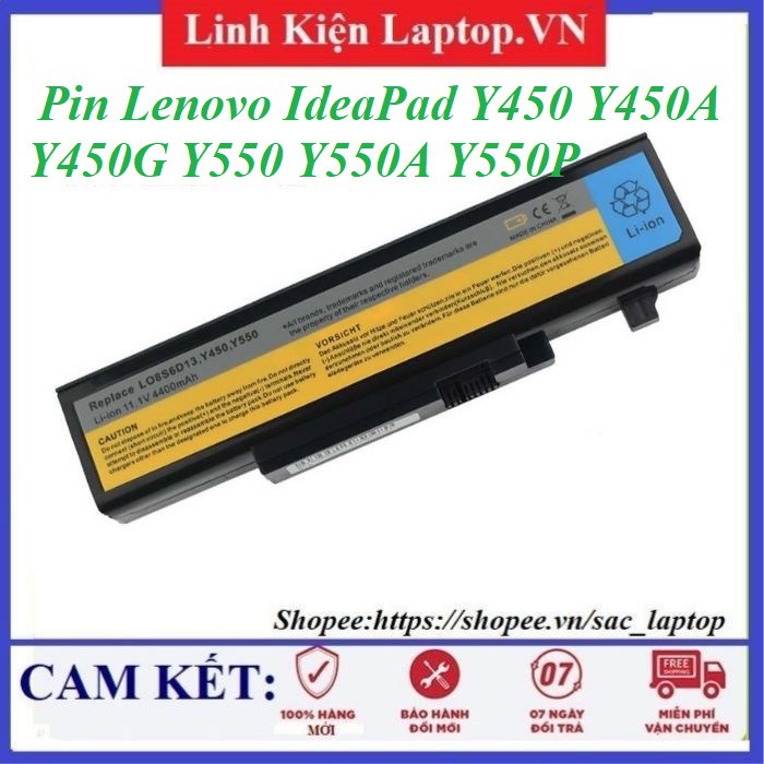 ⚡Pin laptop Lenovo IdeaPad Y450 Y450A Y450G Y550 Y550A Y550P L08S6D13 55Y2054