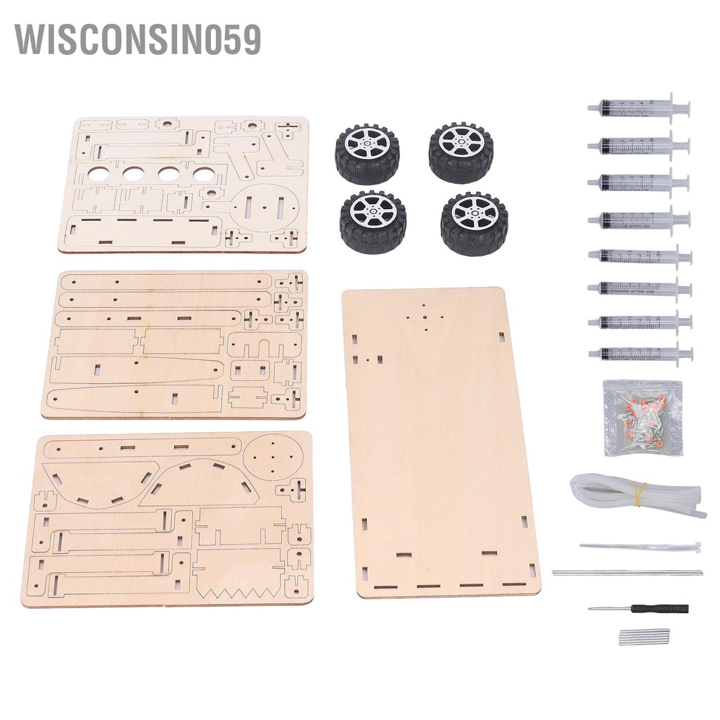 [Hàng Sẵn] Bộ đồ chơi dựng máy xúc Gỗ Sồi mô hình thủy lực để dạy DIY 【Wisconsin059】