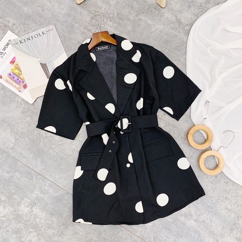 ĐẦM BI CỔ VEST KÈM BELT | BigBuy360 - bigbuy360.vn