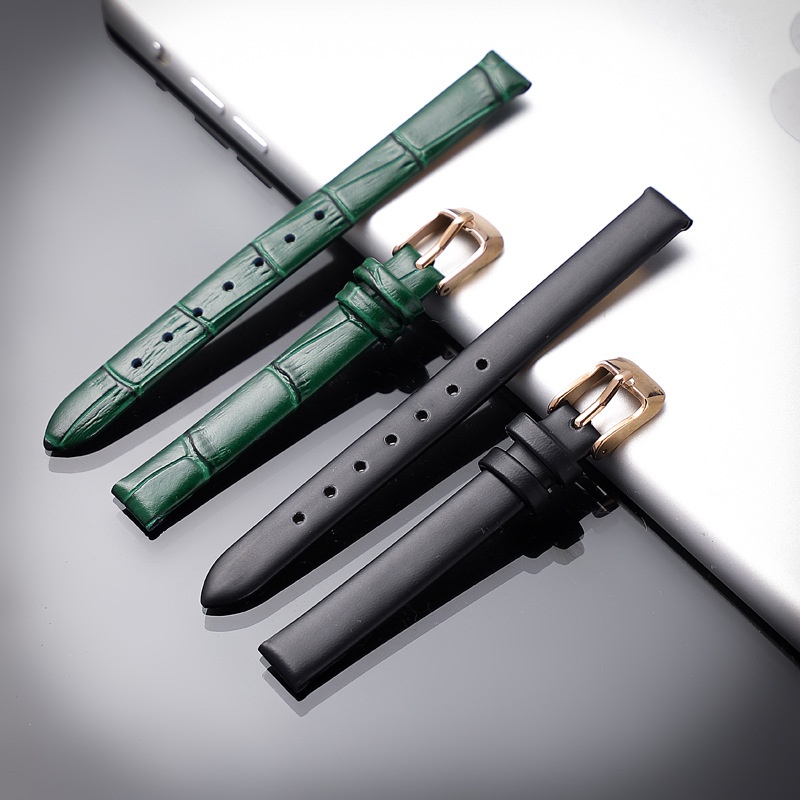 Dây Đeo Thay Thế Bằng Da Bò Kích Thước 10mm Màu Xanh Lá Cây Dành Cho Đồng Hồ Gypsophila