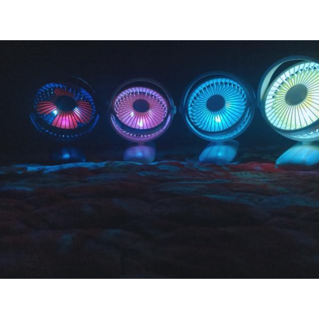 CHÍNH HÃNG  Quạt sạc TÍCH ĐIỆN MINI ĐỂ BÀN, KẸP BÀN NÔI / XE ĐẨY / TRẺ EM USB mini BJJ-838 quay 360