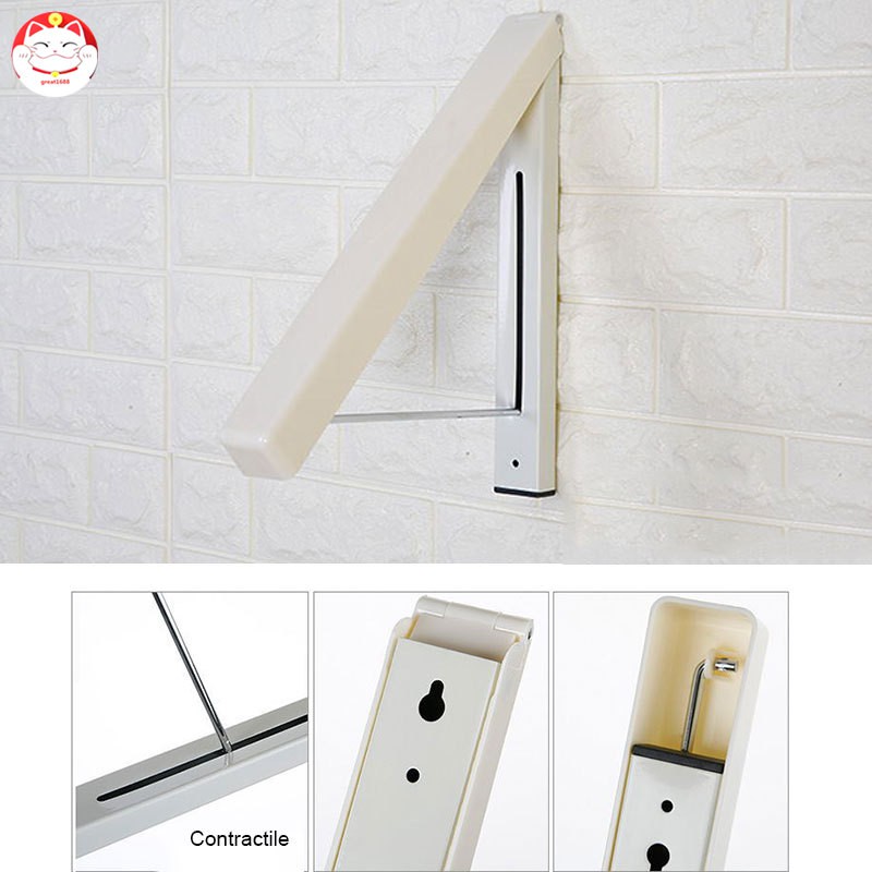 Giá móc phơi đồ gắn tường chống thấm nước có thể xếp gọn tiện dụng