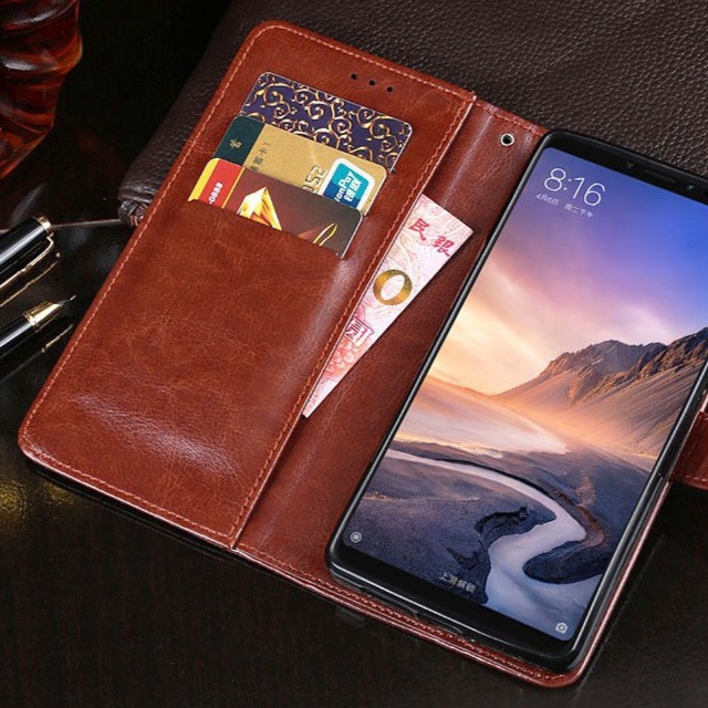 Ốp Lưng Da Nắp Gập Có Nam Châm Cho Xiaomi Mi Max 3