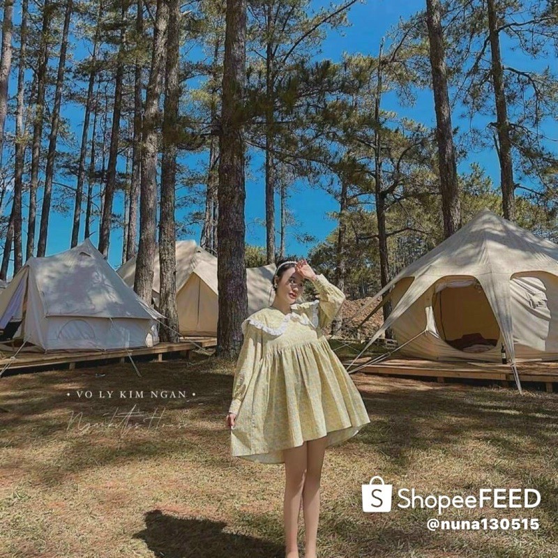 ẢNH THẬT TRẢI SÀN - ĐẦM BBD HOA CỔ V 3M