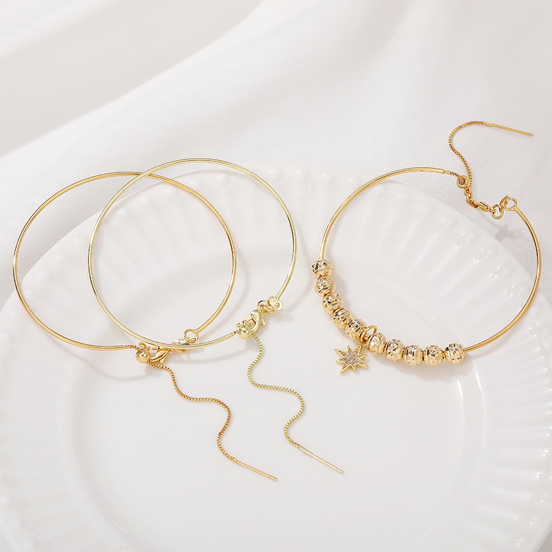 Vòng Tay Có Thể Điều Chỉnh diy Bằng Đồng 14K Màu Vàng Kim