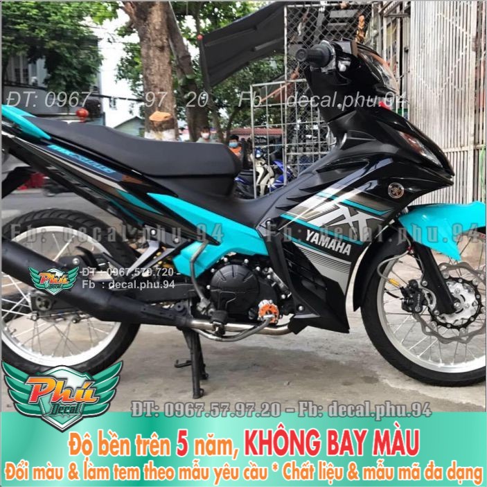 Tem rời Exciter 135 Mx đen ,phôi xanh ngọc (H) -1