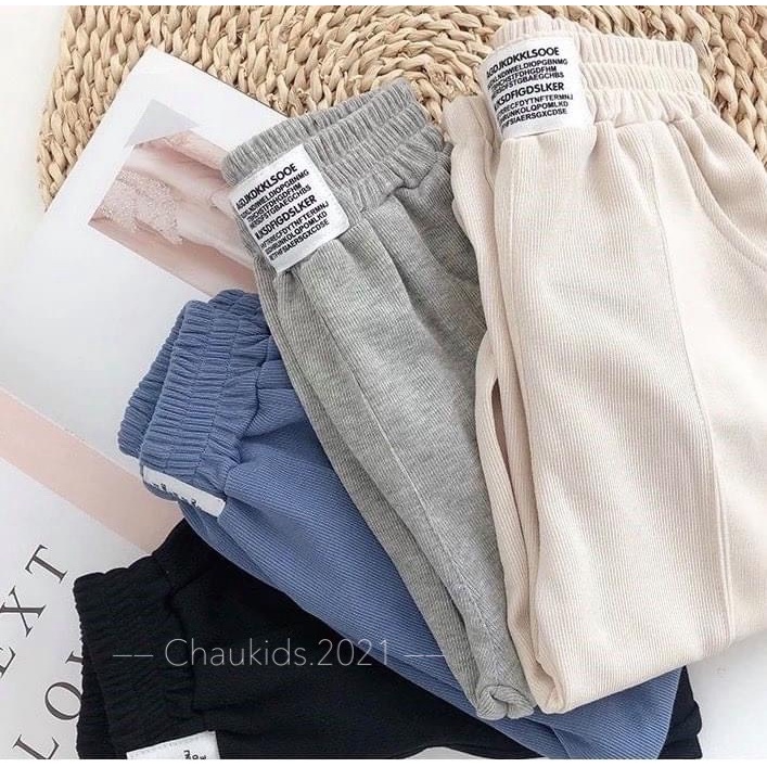 Quần nỉ jogger gân dọc cho bé