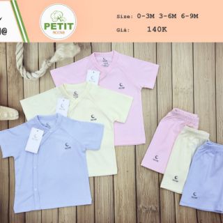 Bộ cộc sơ sinh cài lệch Moon@ petit