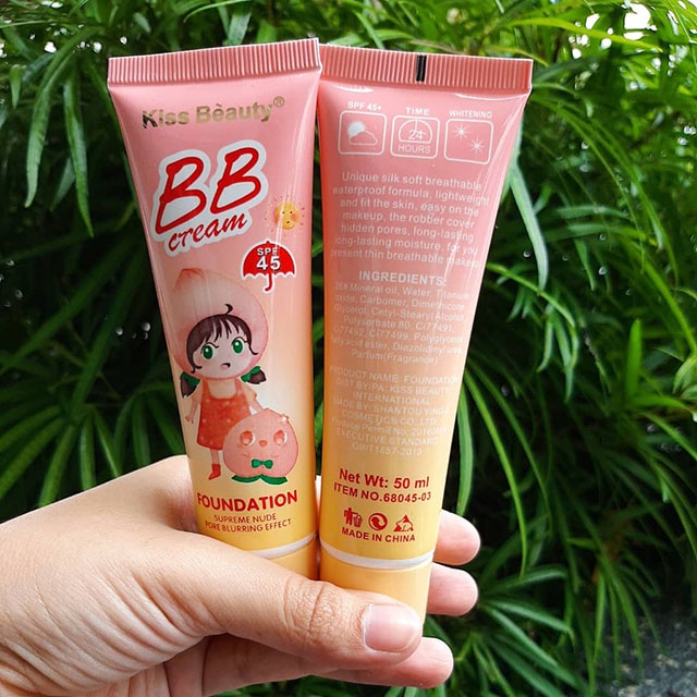 Kem Nền BB 2in1 Kiss Beauty Đào SPF45