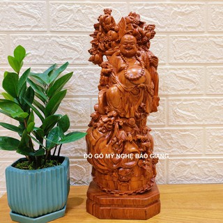Tượng phật di lặc ngũ phúc gỗ hương cao 40 cm