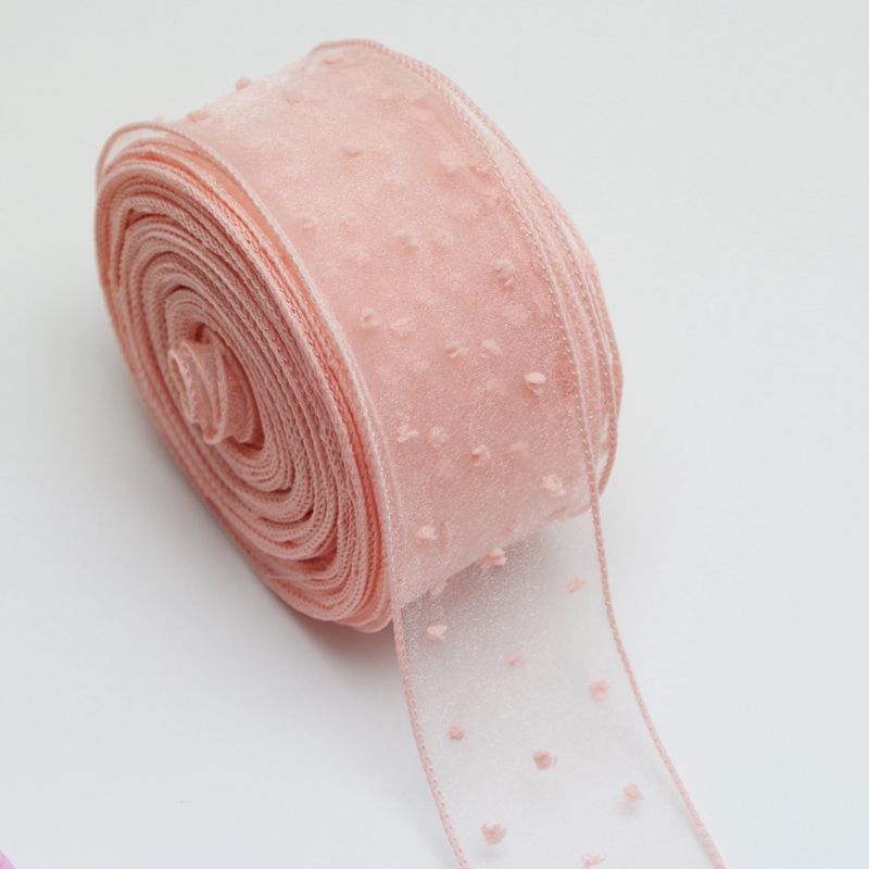 Dây Ruy Băng Họa Tiết Chấm Bi Dài 50mm Dài 5 Yards Dùng Trang Trí Phụ Kiện