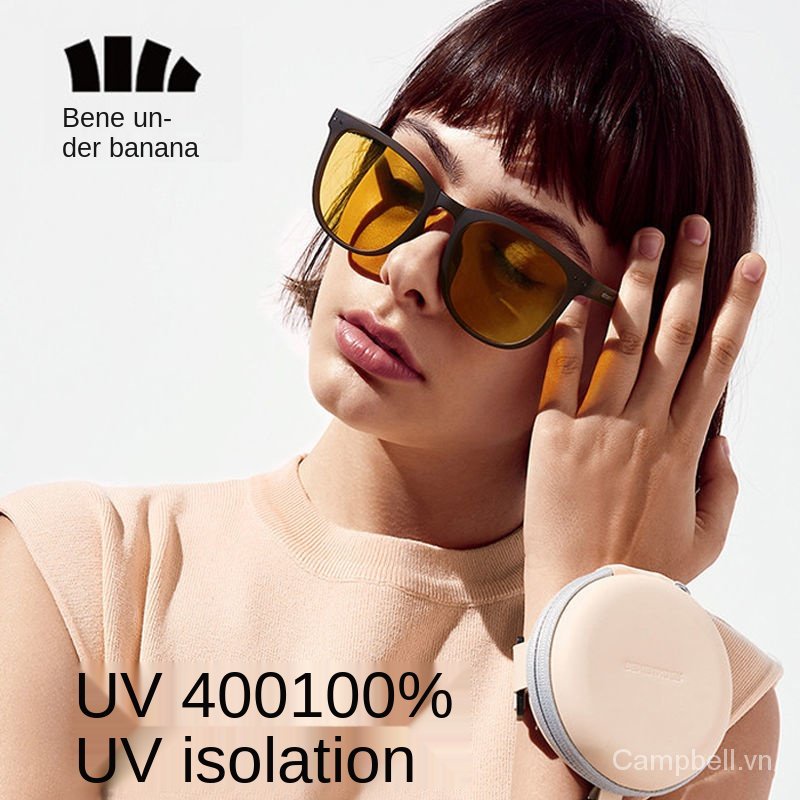 Banana Foldable Air Cushion Sunglasses Female Online Influencer Same Style Cool Fried Street UV Protection Sun-Proof Sun Glasses Men Handsome YLWD