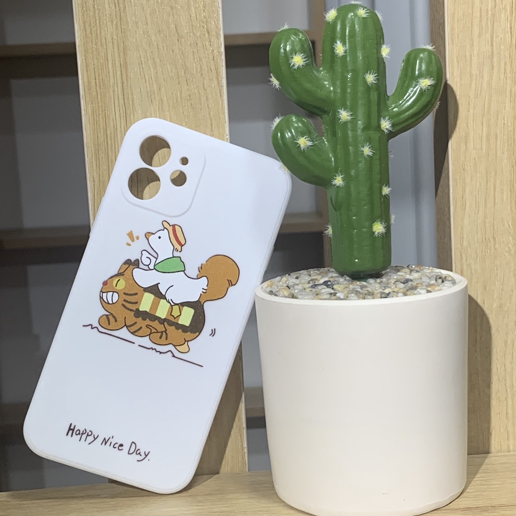 Ốp hoạt hình Mèo lười dễ thương - chất liệu silicone mềm chống bẩn OPHH02 Double B Store