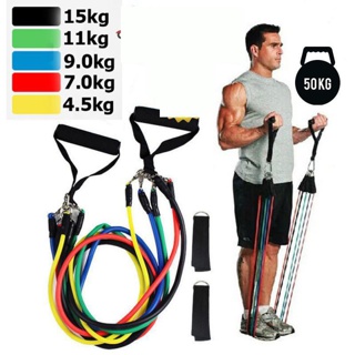 📌bộ dây ngũ sắc tập gym đa năng - bộ 5 dây kéo đàn hồi kháng lực để tập thể dục tại nhà