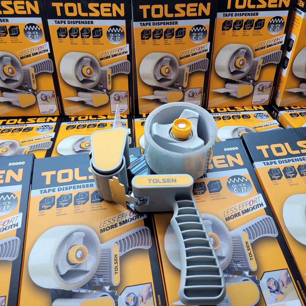 Dụng cụ Kéo dán cắt băng keo thông minh TOLSEN 50000 đóng đơn dán kiện thùng carton, giấy hàng in đơn thương mai điện tử