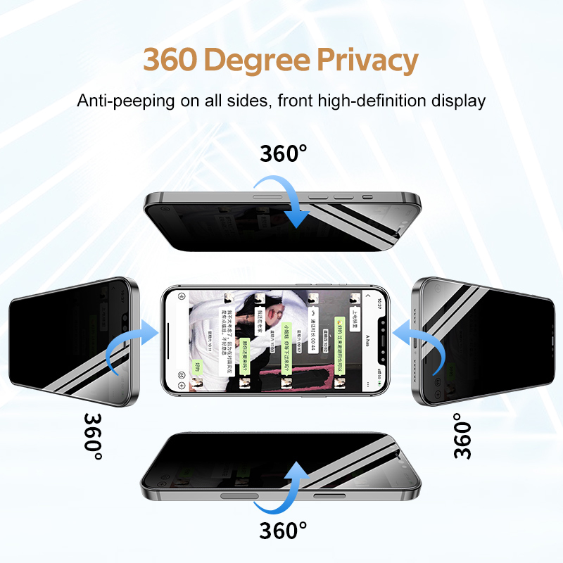 Kính Cường Lực Bảo Vệ Màn Hình 360 Độ Chống Nhìn Trộm Cho Iphone 12 Mini 11 Pro Xs Max X Xr 7 8 6 6S Plus Se 2020