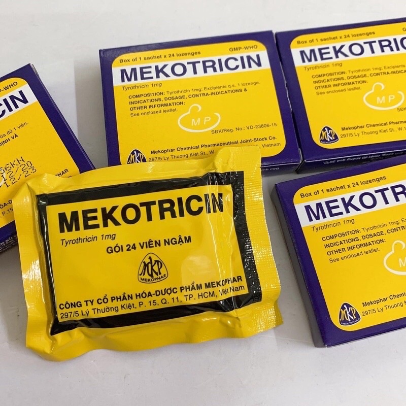 Kẹo ngậm Mekotricin, hộp 24 viên
