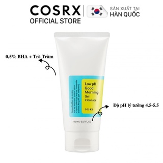 Gel rửa mặt Cosrx low ph good morning dành cho da dầu da nhạy cảm