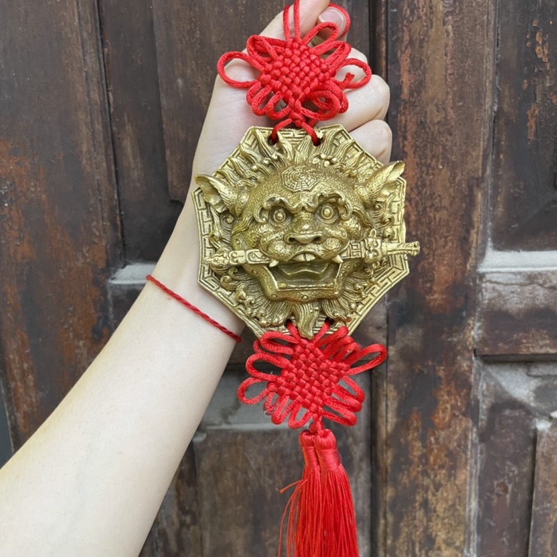 Hồ Phù Hoá Sát Bằng Đồng Kết Dây Chỉ Đỏ Cát Tường May Mắn - Thái Tuế, Tam Tai nên dùng treo ở hướng đông bắc