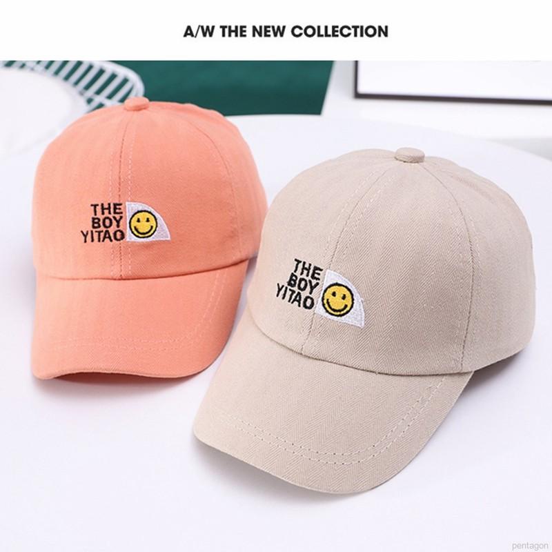 Mũ lưỡi trai thêu hình mặt cười 9 màu tùy chọn cho bé trai từ 1-3 tuổi